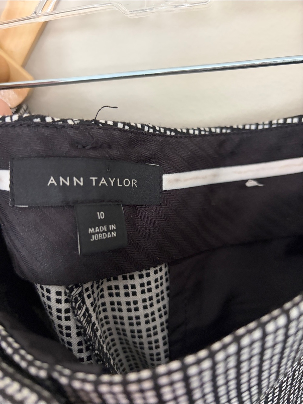 Ann Taylor Men's Black and White Checked Dress Pants - Picture 2 of 5